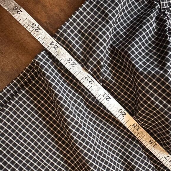 Express Y2K Ruffle Front Structured Plaid Blouse‎ Size Small Black & White - Picture 9 of 12